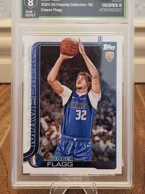 Topps Cooper Flagg Dallas Mavericks Rookie Card - Blue, White DEGREE 8 NM-MINT